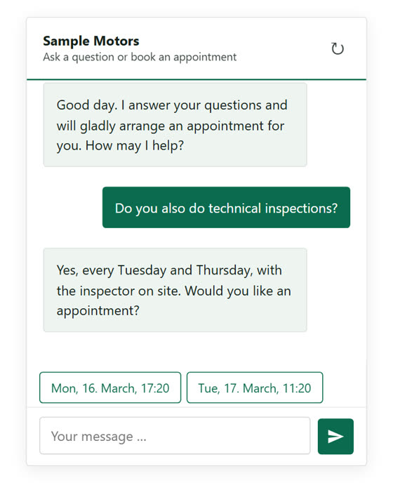 AI Chatbot & Appointment Booking