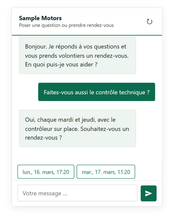 Chatbot IA et prise de rendez-vous