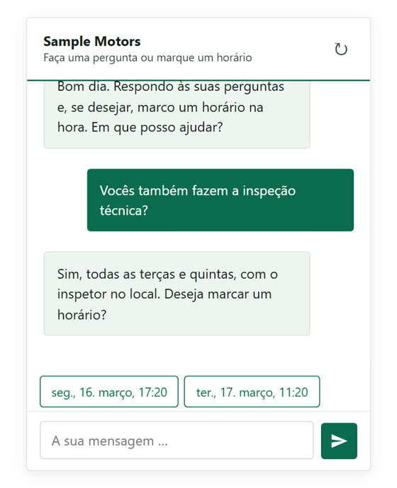 Chatbot de IA e agendamento