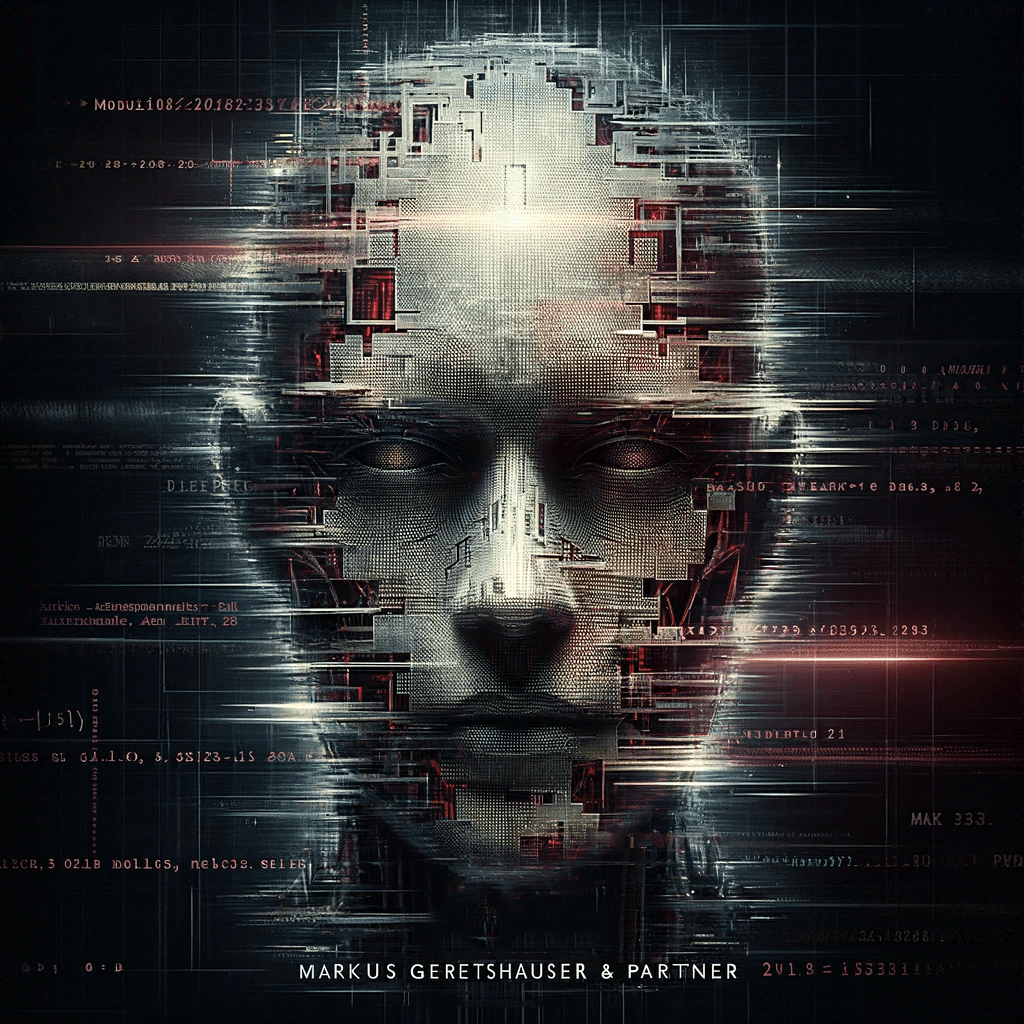 Ein Cyberspace - Männerportrait, das Markus Geretshauser mit künstlicher Intelligenz erstellt hat.