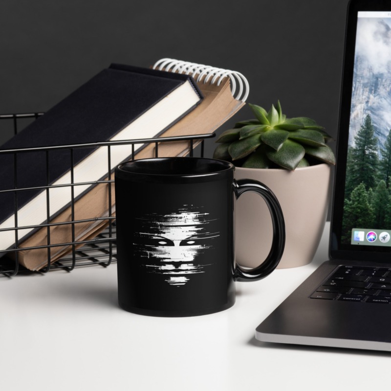Das Hackerportrait - Schwarze glänzende Tasse – Bild 2