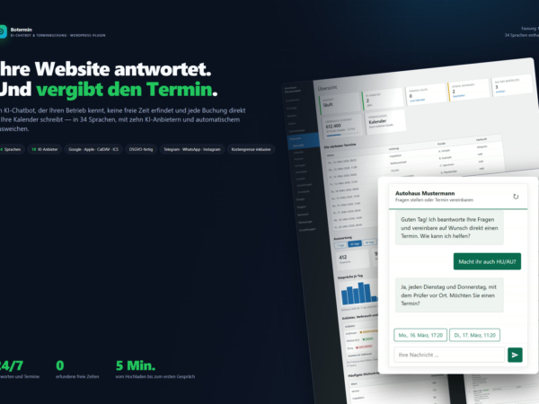 Botermin – KI-Chatbot & Terminbuchung für WordPress